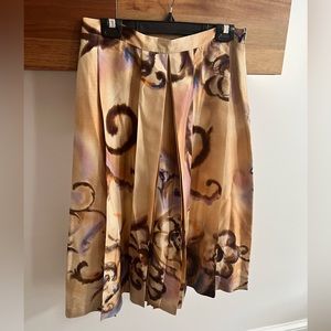 Zara Silk Geo-Patterned Swing Skirt